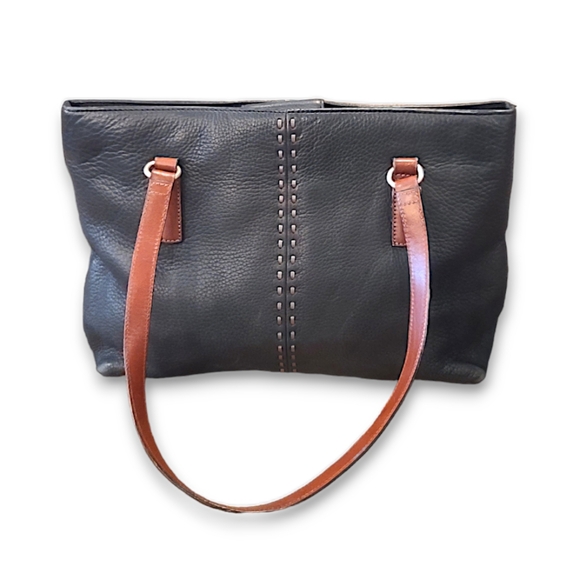 Fossil Leather Hand Bag with Stitch Detail - Picture 2 of 16
